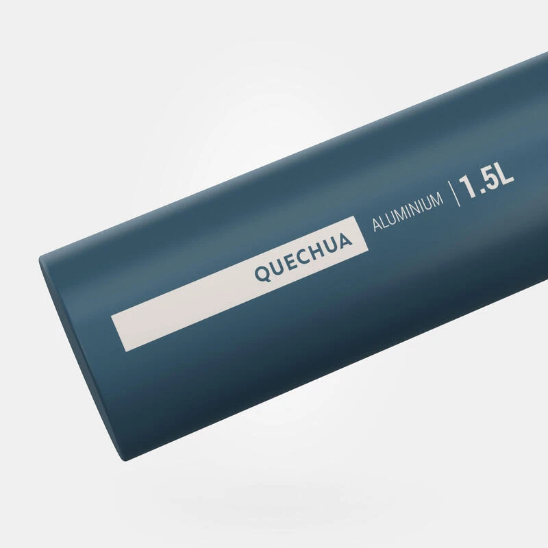 Quechua Gourde Alu 1,5L Avec Bouchon à Ouverture Rapide Pour La Randonnée Bleu – Image 3